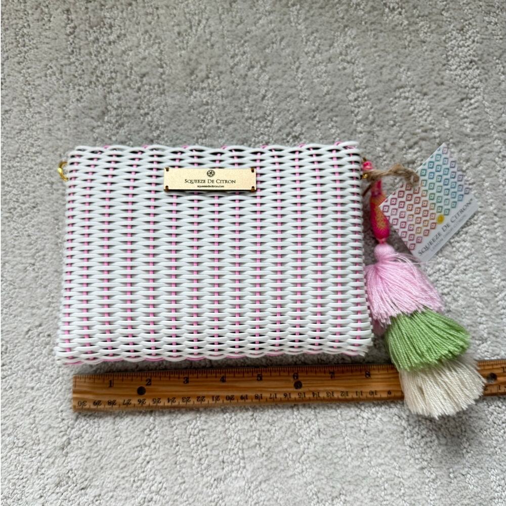 Squeeze de Citron WHITE PEONY LEMON DROP CITRON small clutch